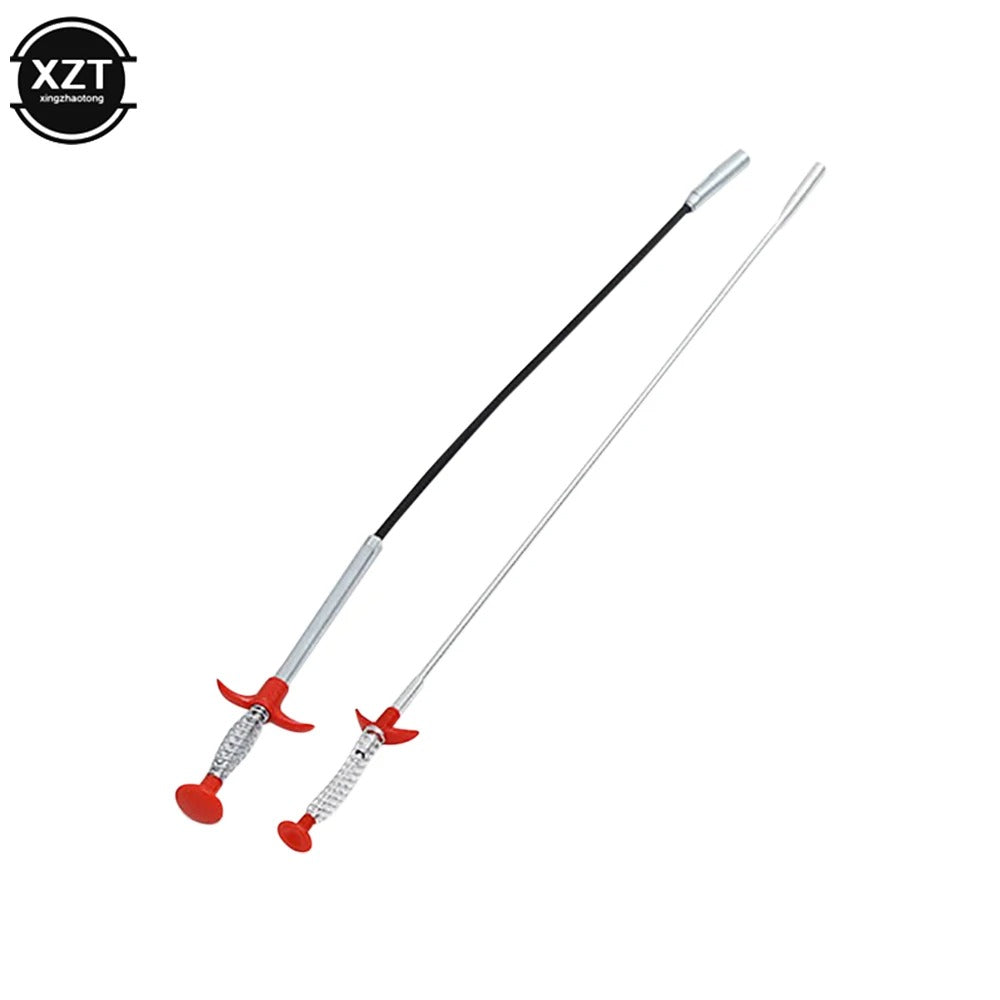 Stainless Steel Hair Catching Drain Cleaner Wire Spring Sink Cleaning Stick (50cm)
